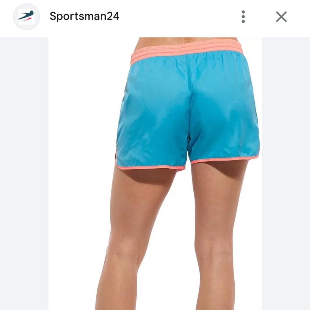 Teal Athletic Shorts with Orange Accents